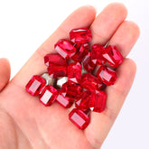Light Siam Thin Octagon Shape High Quality Glass Pointed Back Fancy Rhinestones WholesaleRhinestone